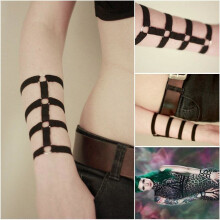 bondage Mia Fetish Bondage Cage Armlet arm piece bracelet strap wristband bondage Rose with Heart retail