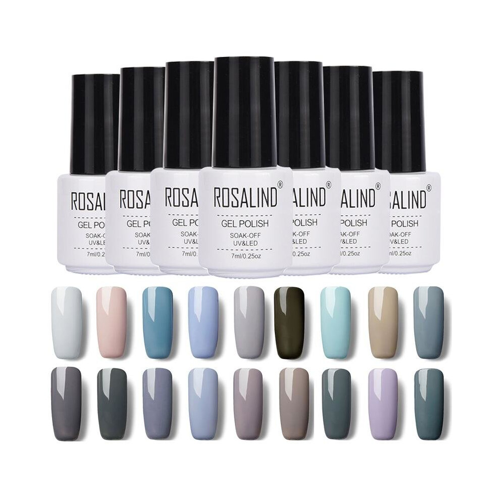 Black Rosalind Classic Grey Color Series Brand Uv Gel Nailpolish Soak Off Long Lasting Led Lamp Nails Varnish Gel Nail Art