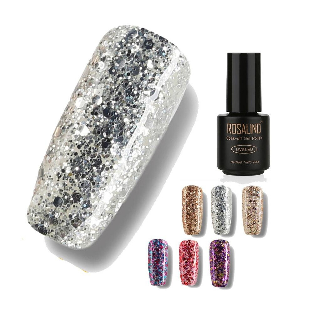 Black Rosalind 7Ml Shiny Sequins Soak Off Gel Polish Environmental Nail Art Uv Led Polishing Manicure 170808 Drop Shipping