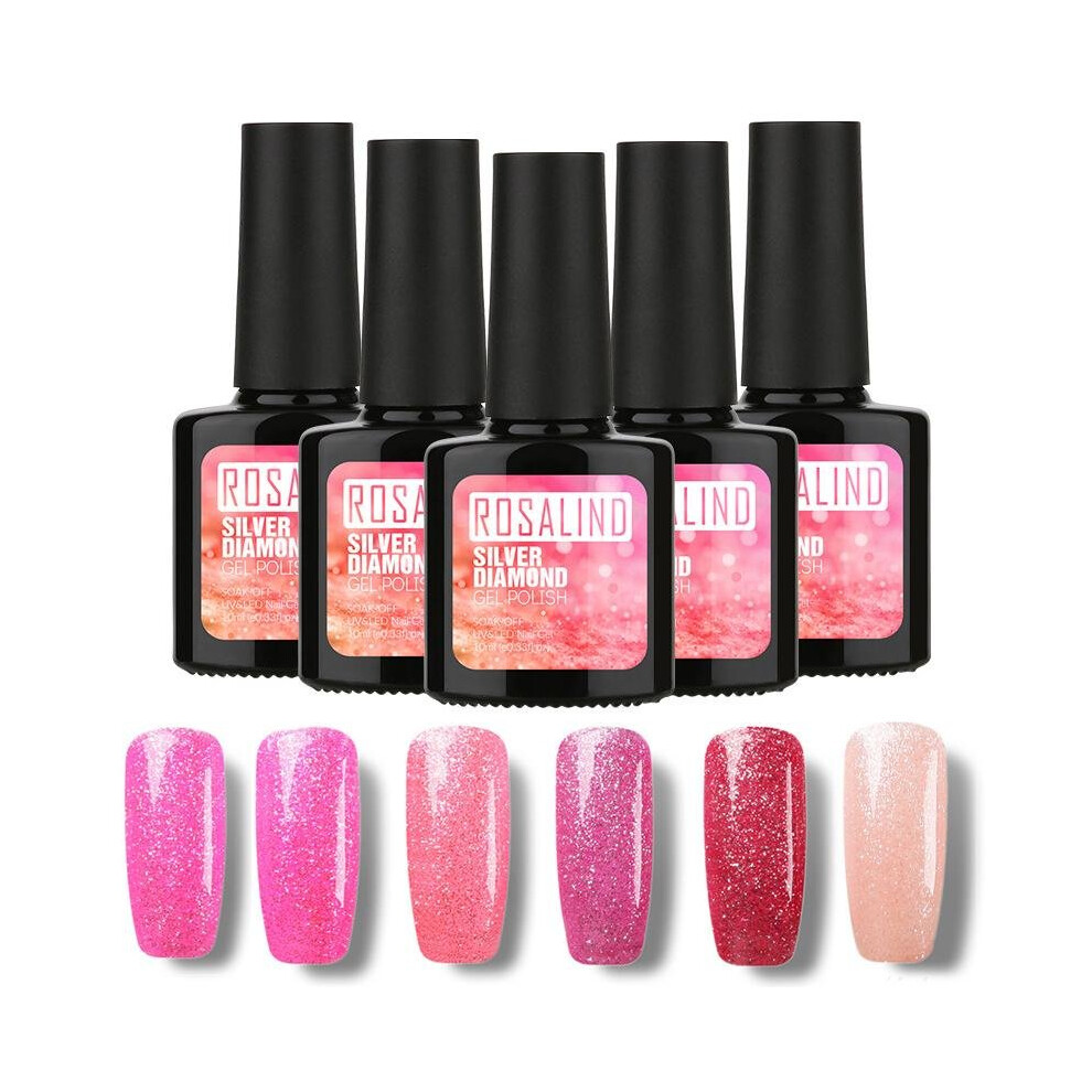 Black Rosalind 10Ml Starry Shining Colorful Nail Gel Polish Long-Lasting Uv Nail Gel Polish Soak Off Gel Polish Varnish Color Tslm1
