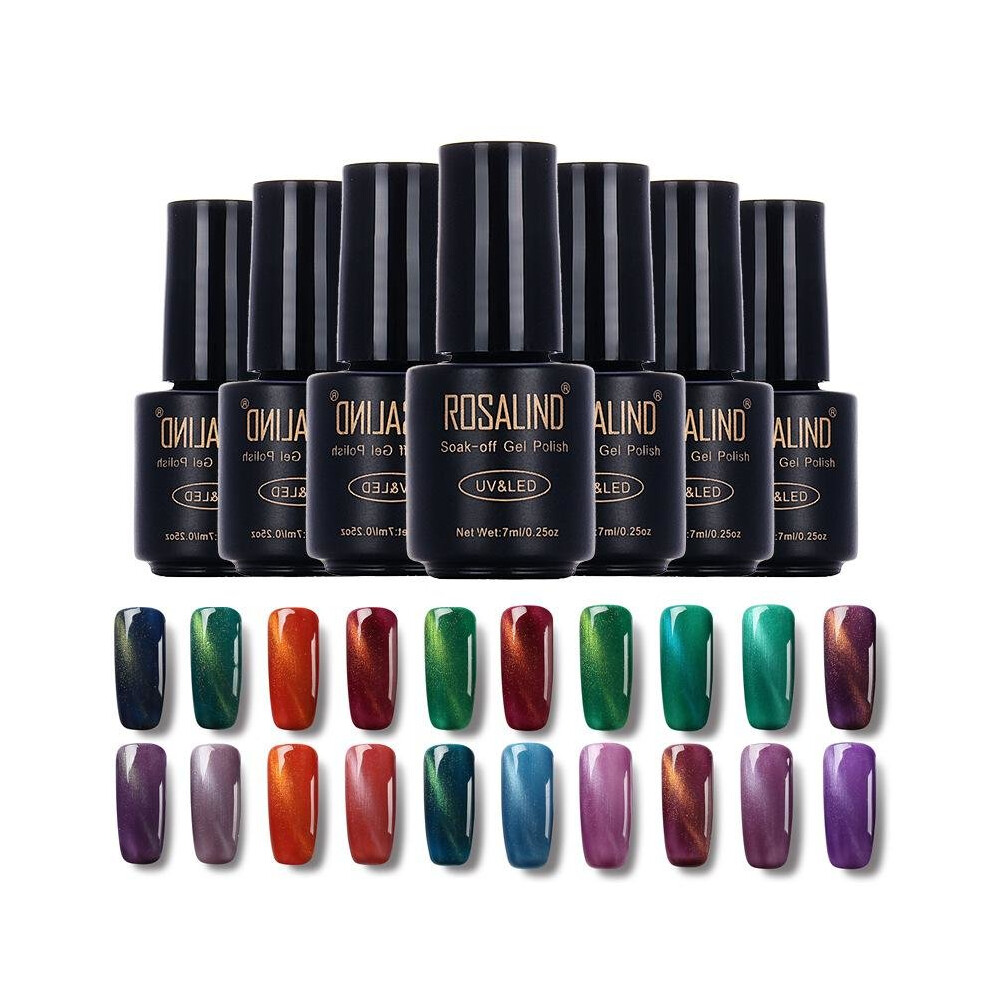 Black Rosalind Hot 7Ml Cat Eyes Finish Gel Polish Soak-Off Uv Led Nail Gel Polish Magnetic Quick Dry Top Coat Nail Polish Gel Tslm1
