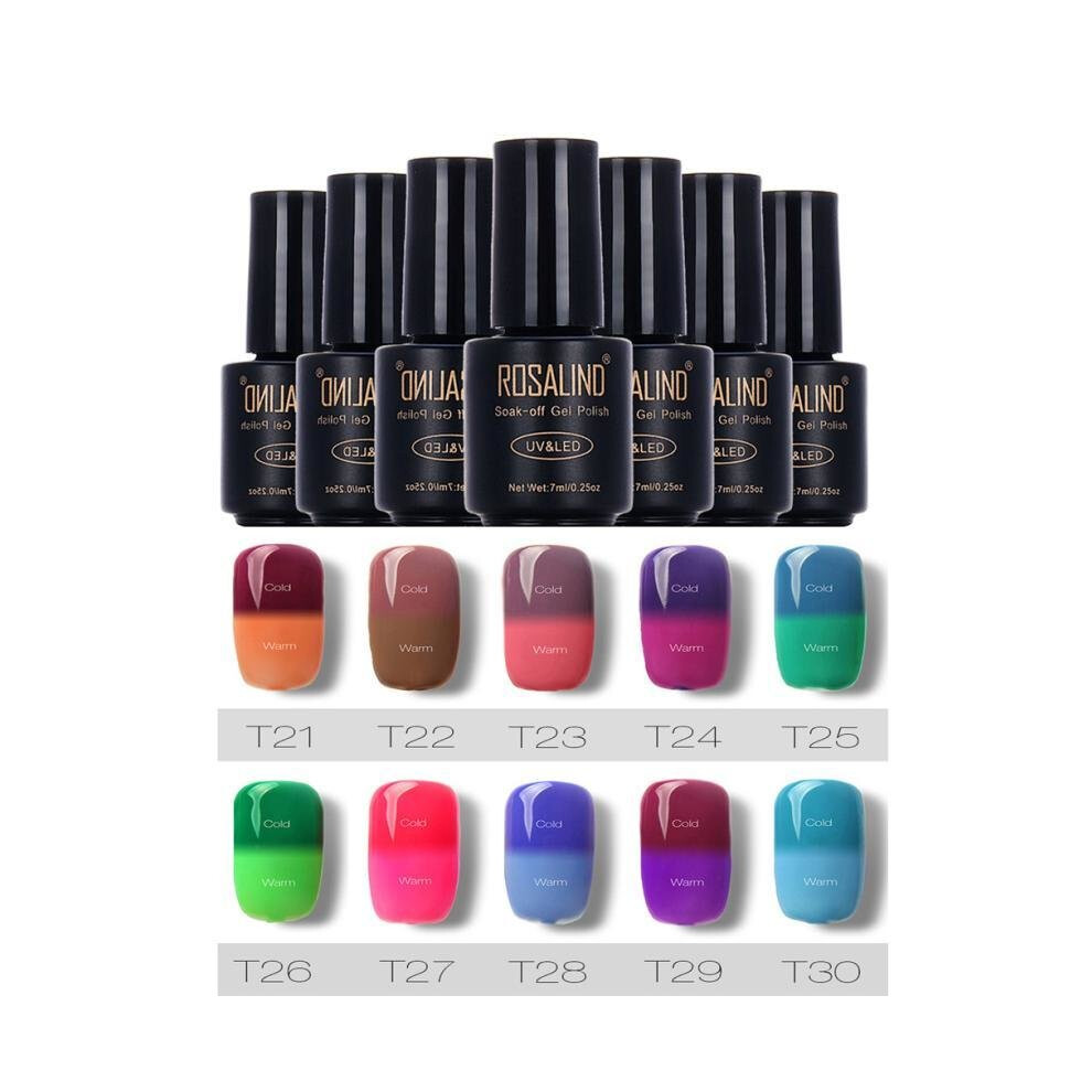 Black Rosalind 7Ml 21-30 Temperature Changing Color Nail Gel Polish Soak Off Led Uv Nail Lamp Gel Nail Uv Polish Gel Nail Polish Ju31.