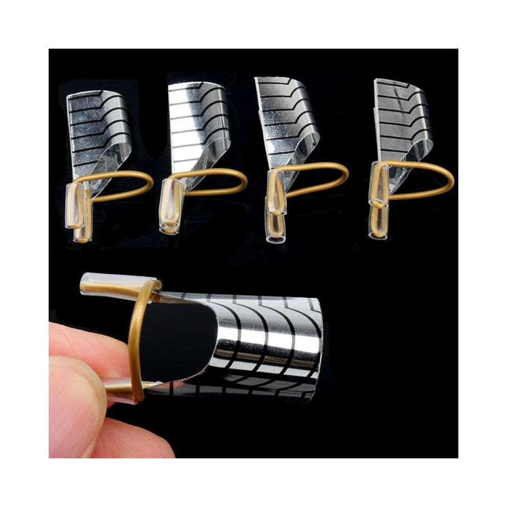 Black 10 Pcs Nail Extension Environmental Reusable Uv Gel Tool Nail Art Extension Acrylic Forms Nails Extension Polish Curl Form