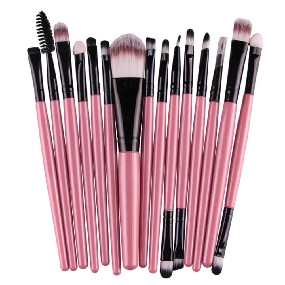 Black 15Pcs/Set Makeup Brushes Professional Beauty Eyebrow Blusher Foundation Cosmetic Make Up Brush Set Maquiagem