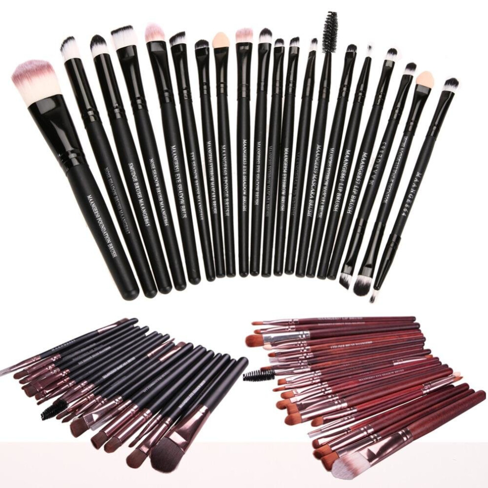 Black 20Pcs Rose Gold Makeup Brushes Set Pro Powder Blush Foundation Eyeshadow Eyeliner Lip Cosmetic Brush Beauty Make Up Brushes Tool