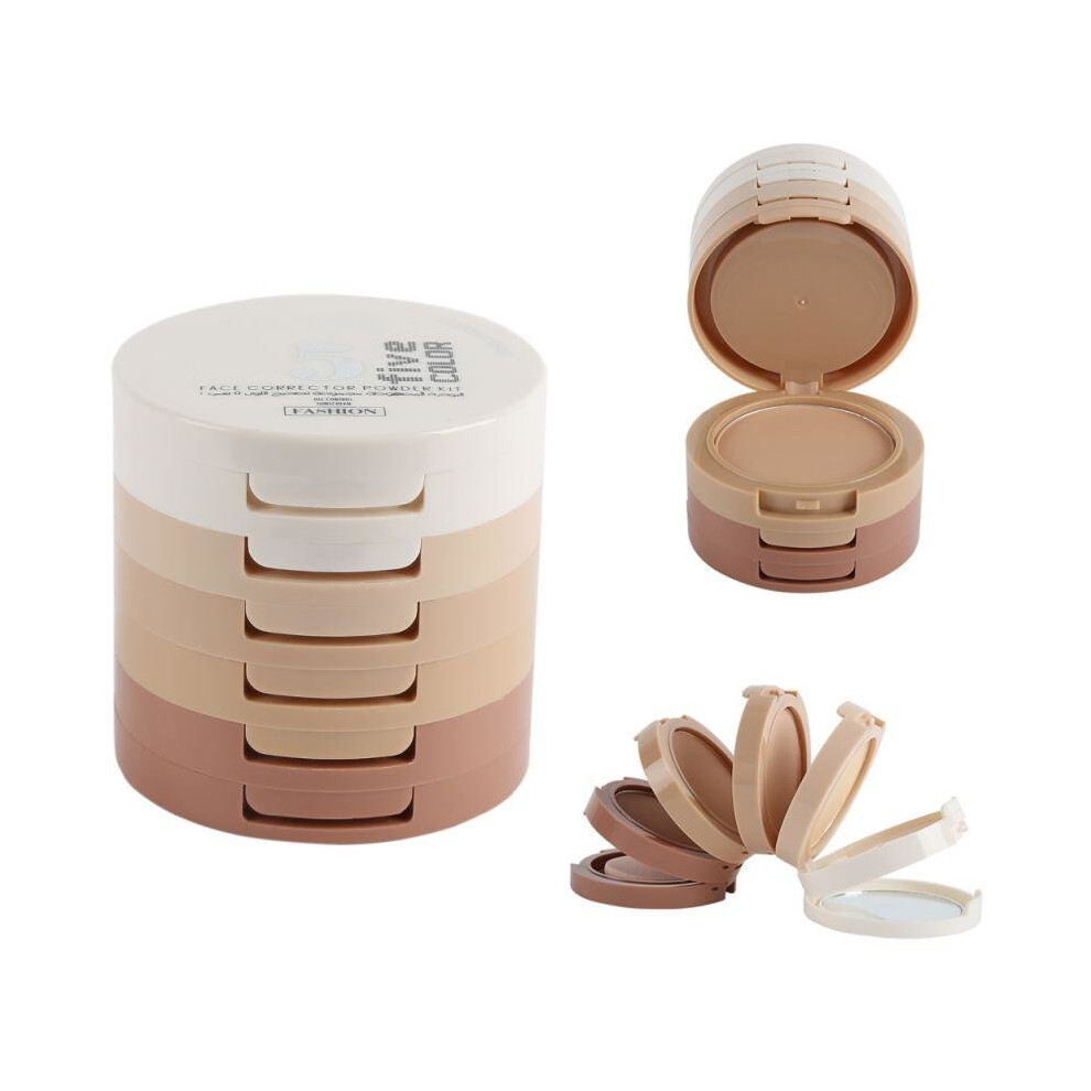 Hot 5 in 1 Makeup Face Pressed Powder Contour Shading Concealer Foundation Palette New