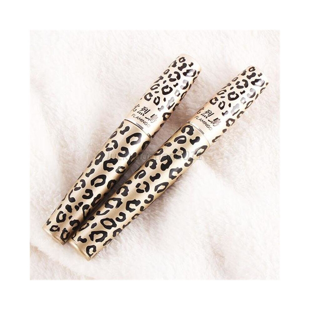 Black 2Pcs Set Lash Extension Eyelash 3D Fiber Leopard Long Curl Mascara Makeup