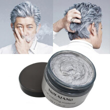 Color Hair Wax Styling Pomade Silver Grandma Grey Disposable Natural Hair Strong Gel Cream Hair Dye for Women Men 120g