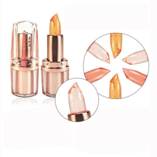 3 Colors Magic Color Temperature Change Lipstick  Beautiful Gold Foil Jelly Flower Lipstick Matte Baton