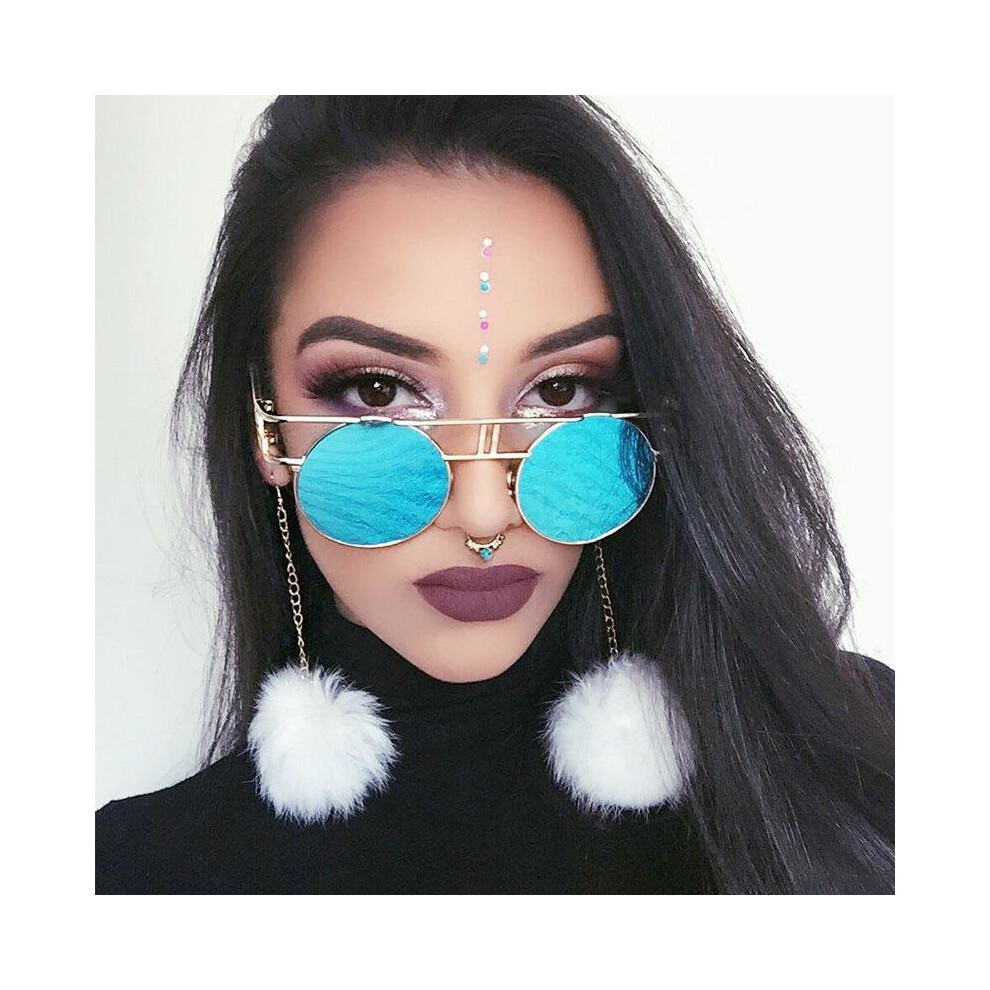 Round Vintage Gothic Steampunk Sunglasses Man Clear Glasses Women Transparent Lens Eyeglasses Spectacle Frame gafas Lunette