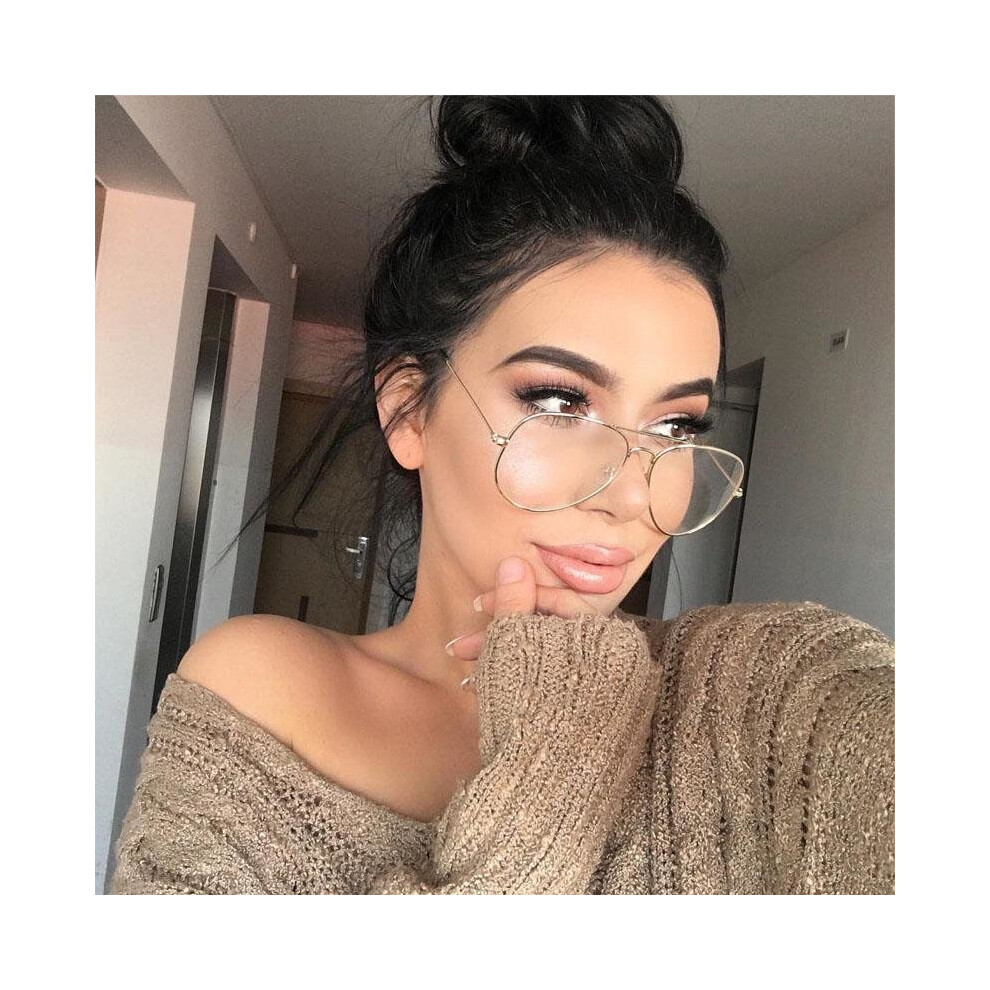 Classic Glasses Men Women Clear Lens Glasses Clear Metal Spectacle Frame Optics Myopia Eyeglasses Lunette Femme High Quality