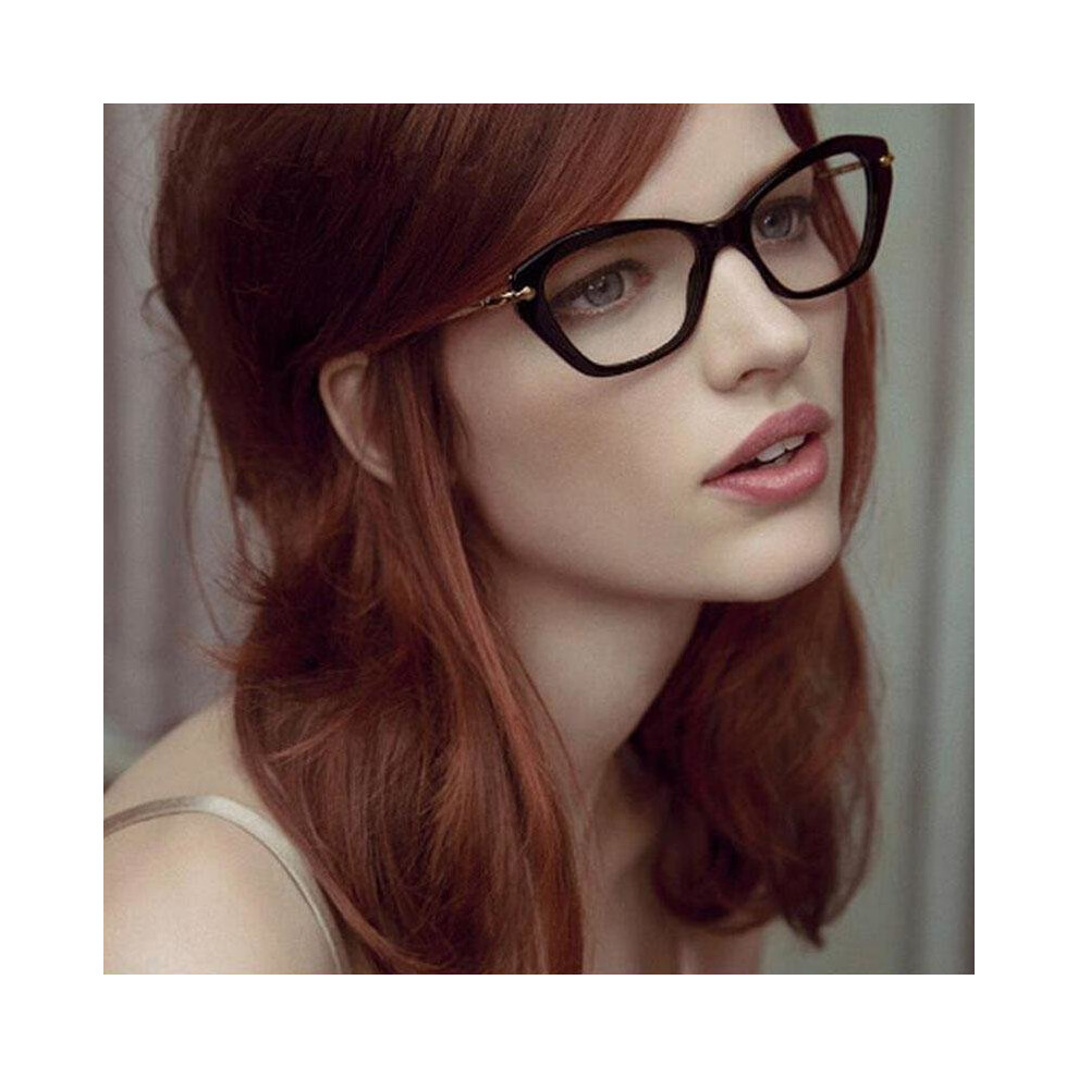 Fashion Women Cat\'s Eye Glasses Brand Designer Frames Clear Lens Eyeglasses Frame Women oculos de grau feminino Alloy Legs