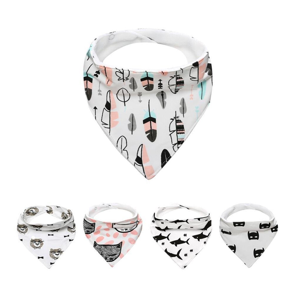 2017 Cute Cartoon Patterns Baby Kids Cotton Bandana Bibs Feeding Saliva Towel Dribble Triangle Waterproof Great Black