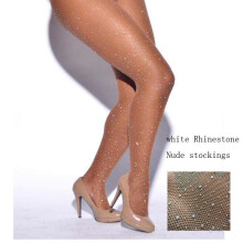 Women Tights With Crystals Bling Mesh Fishnet Pantyhose Rhinestone Stockings Women Stocking Hosiery Femme Calcetines Mujer SW065