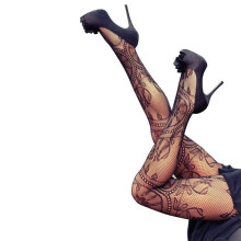 Regular Size Women Sexy Stockings Hollow Tights Lace Pantyhose Fishnet Stockings High Elastic Vintage Tights for women