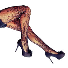 Hot Women Hollow Out Sexy Charming Floral Pattern Fishnet Tights Pantyhose Mesh Black Stockings Pantyhose Slim Party Hosiery