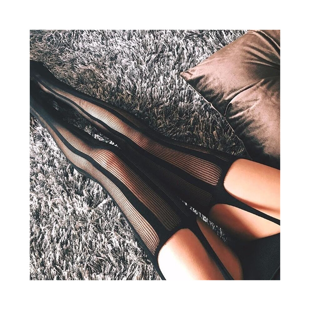 Black Hollow Out Tights Lace Sexy Stockings Female Thigh High Fishnet Embroidery Transparent Pantyhose Women Lace Hosiery Sw009