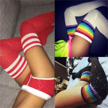 DS performance clothing nightclub men and women singer dj stage dress flash drill over the knee stockings hot drilling high sock