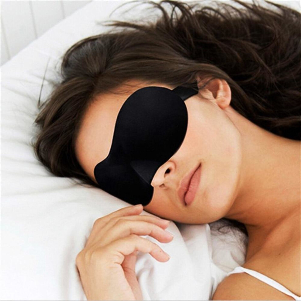 Black Travel Sleeping Eye Mask 3D Memory Foam Padded Shade Cover Sleeping Blindfold For Office Sleep Mask