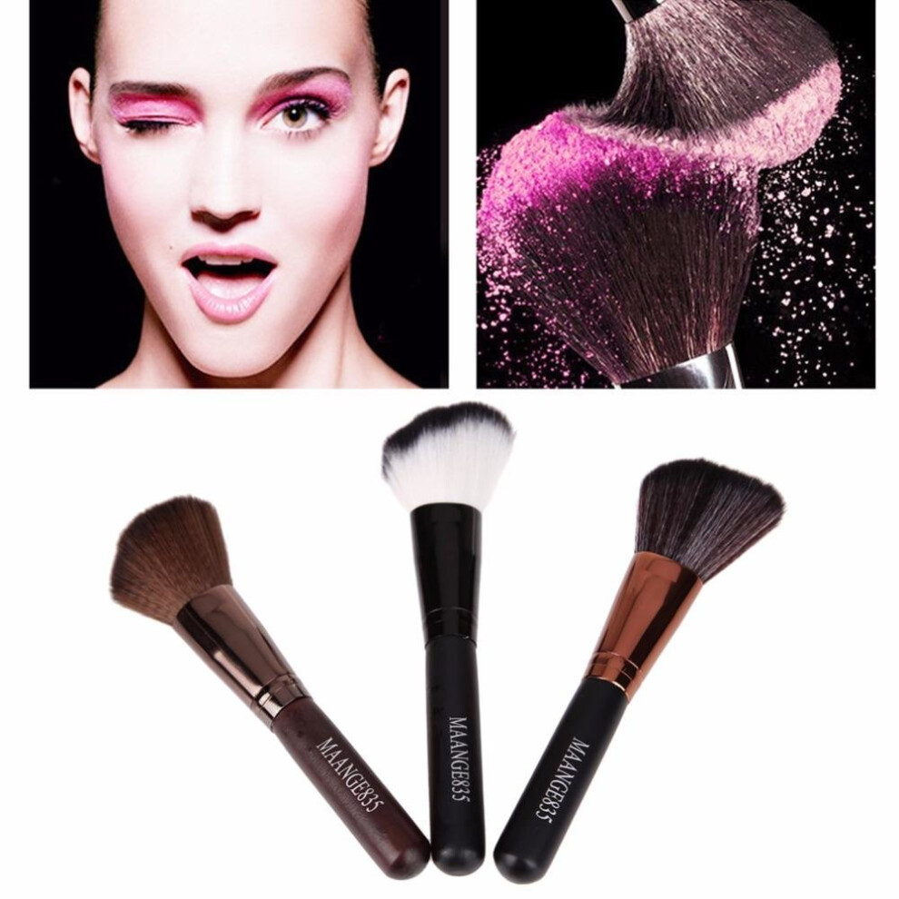 Big Blush Brush Round Angled Wooden Handle Cosmetic Brush Professional Makeup Contour Foundation Powder Blush Blending Brush