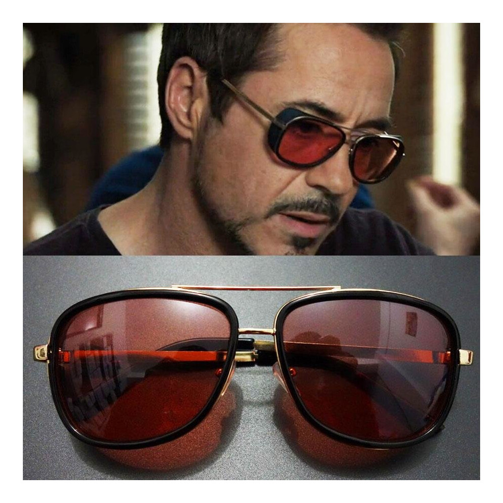 Tony Stark Iron Man Sunglasses Men Luxury Brand Eyewear Mirror Punk Sun Glasses Vintage Male Sunglasses Steampunk Oculos