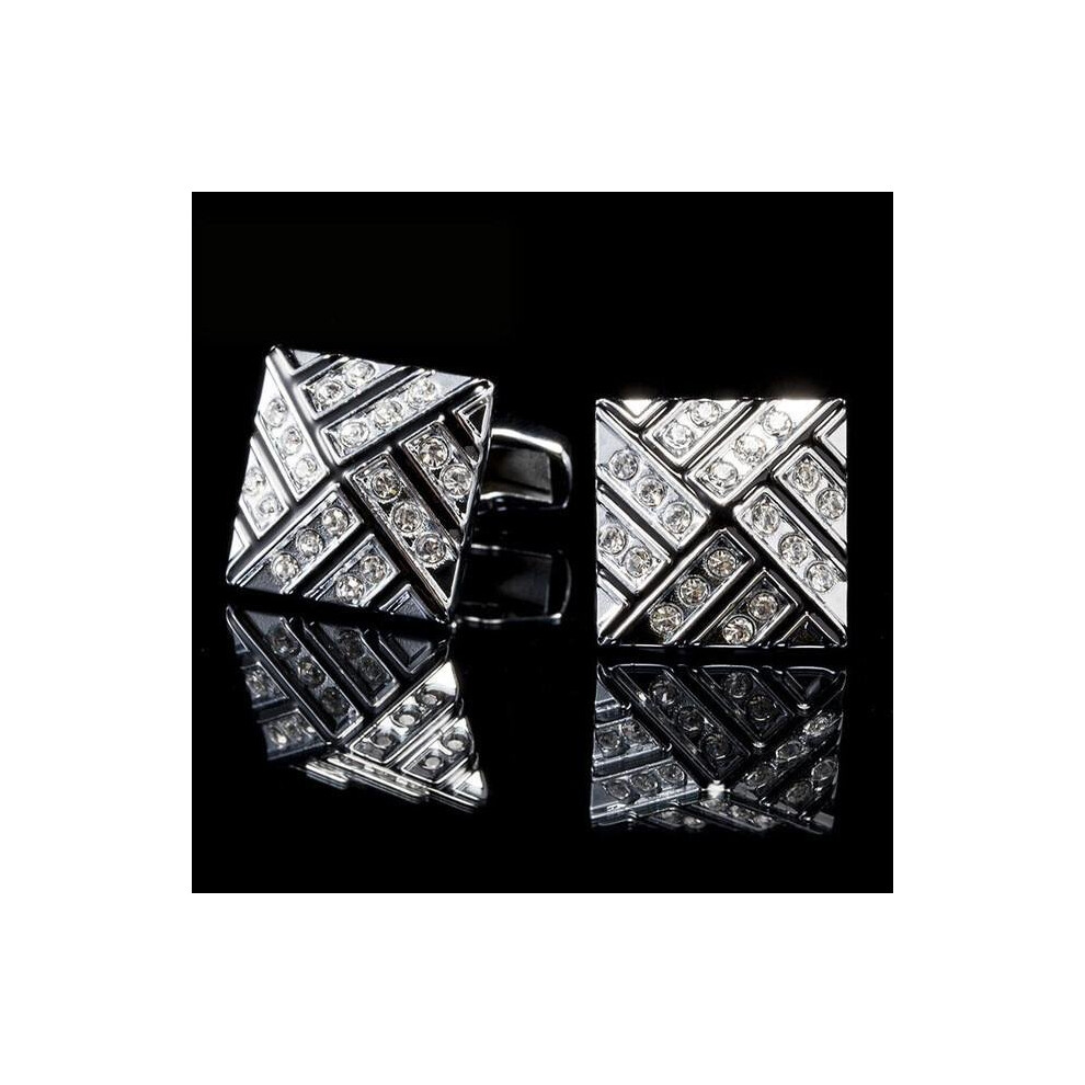 V.YA Cufflinks for Men High Quality Luxury Fashion Brand Cuff Button Crystal Business Wedding Abotoadura Wholesale