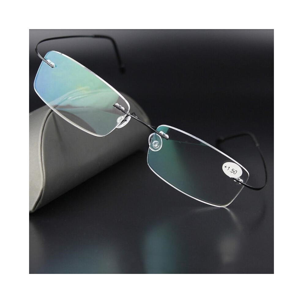 Black Titanium Glasses Men Frame Titanium Eyeglasses Rimless Optical Frame Women Silhouett
