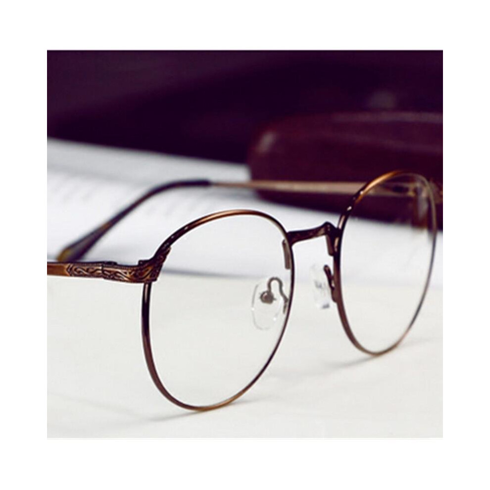 Blue Light Glasses Circle Frame Retro Round eyewear Frame Women Metal Eyeglasses Optical Prescription Lens Plain Mirror for men