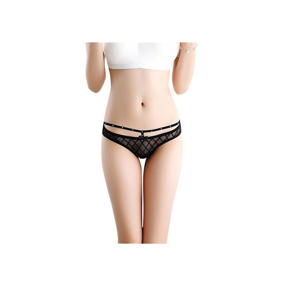 Black Women Sexy Lace Briefs Panties Thongs G-String Lingerie Underwear Bk