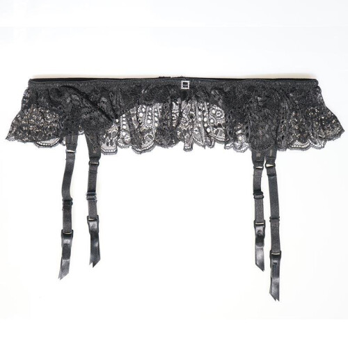 Sexy Garters Female Black Lace Metal Buckles Clips Sexy Garter Belts