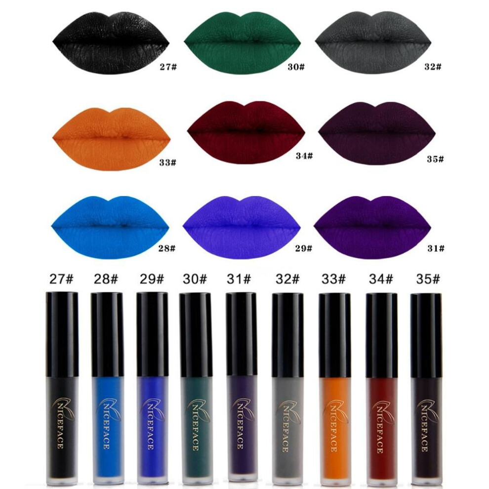 Black Gothic Lipgloss Lipstick Lip Paint Makeup Lips Liquid Halloween