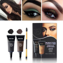 Black Brown Henna Eyebrow Gel Tint Long Lasting Eye Brow Tattoo Cream 2PCS Eyebrow shado