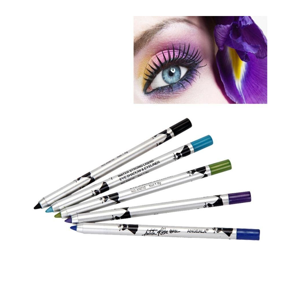 Black Eyebrow Glitter Shadow Lip Eyeliner Pencil Pen Cosmetic Makeup Set Kit
