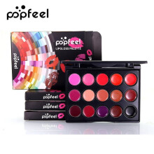 Lasting Pigment Gothic Style Black Purple 15 Color Lip Makeup Palette