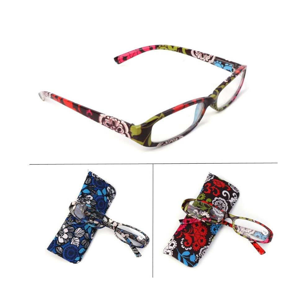 Striped Reading Glasses Presbyopia Resin Lens Eyeglasses With Bag +1.0~+4.0