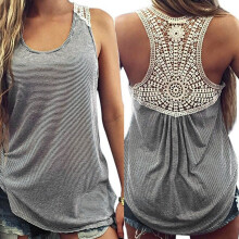 Fashion Women Summer Lace Vest Top Sleeveless Casual Tank Blouse Tops TShirt
