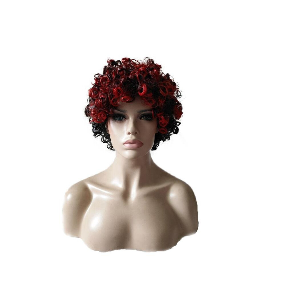 Unisex Black,Red Red Synthetic Wigs African Hairstyle
