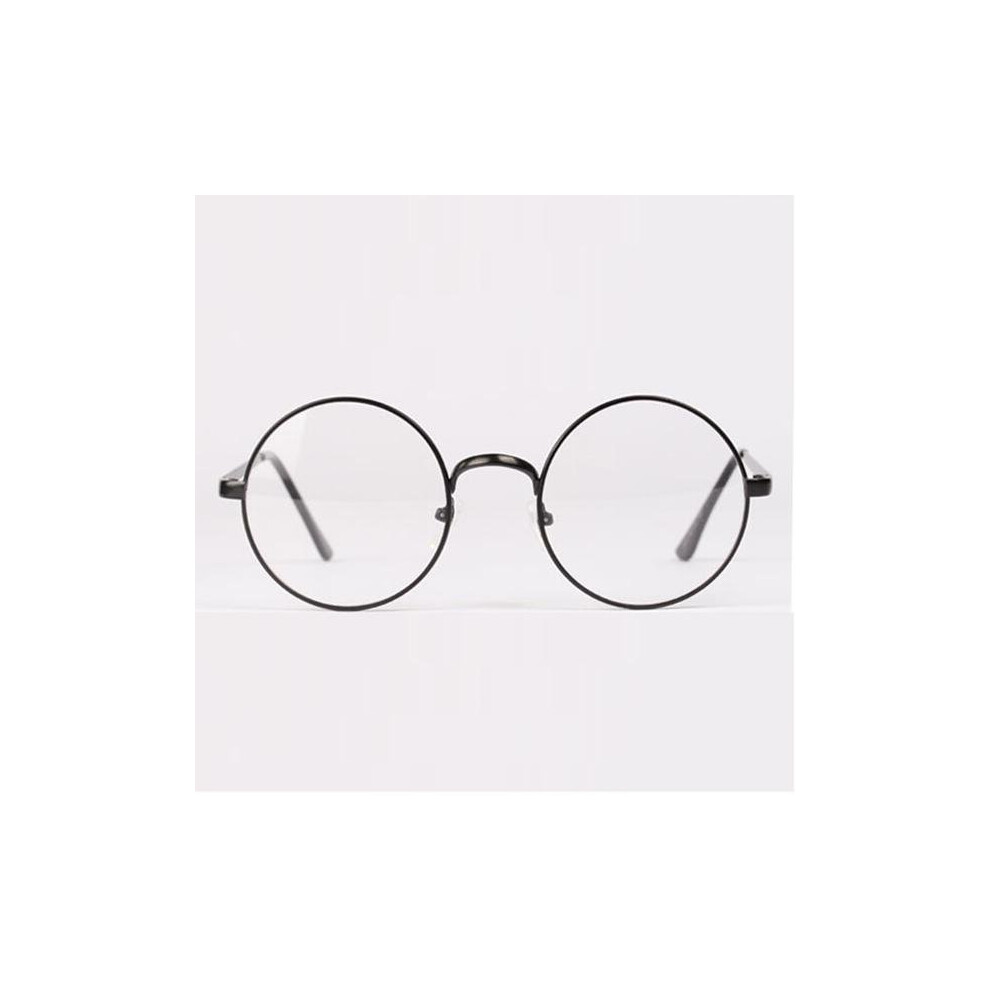 Black Fashion Retro Round Metal Frame Clear Lens Glasses Nerd Spectacles Eyeglass Unisex