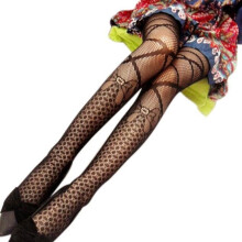 Women Black Sexy Fishnet Pattern Jacquard Stockings Pantyhose Tights