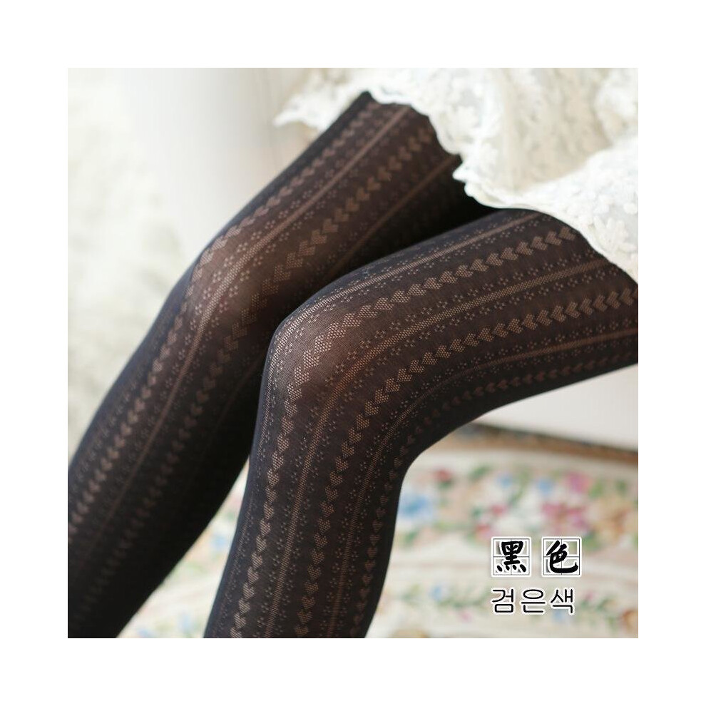 2017 Hot Sexy Lace Hollow Heart Carved Velvet Tight Set Women Stockings Sheer Tights Nylons Lingerie Garter Pantyhose Women