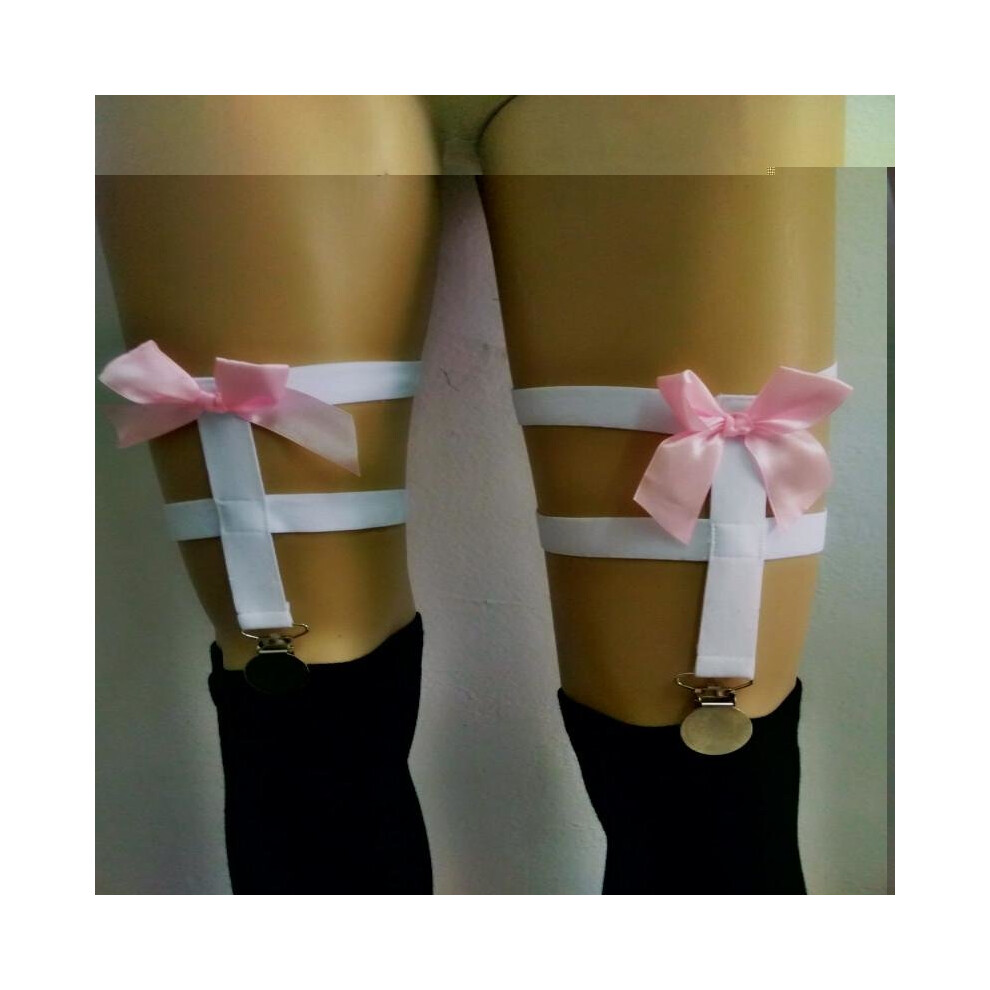 Black 2017 New Flower Bowknot Stocking With Garter Belt Goth Elastic Female Suspender Belt Bust Leg Bondage Clip Stocking Retail