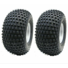 22x11.00-8 knobby tyres on 4 stud rim, quad wheel 100mm PCD - set of 2