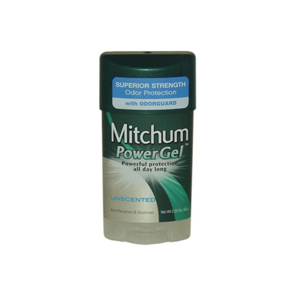 Revlon M-BB-1416 Mitchum Power Gel Unscented Anti-Perspirant & Deodorant by Revlon for Men - 2.25 oz Deodorant Stick