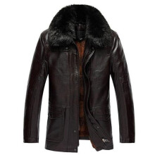 5XL 6XL 7XL Fur collar leather jacket men Suede PU Velvet thicken warm Motorcycle clothing mens leather coats 2017 Winter