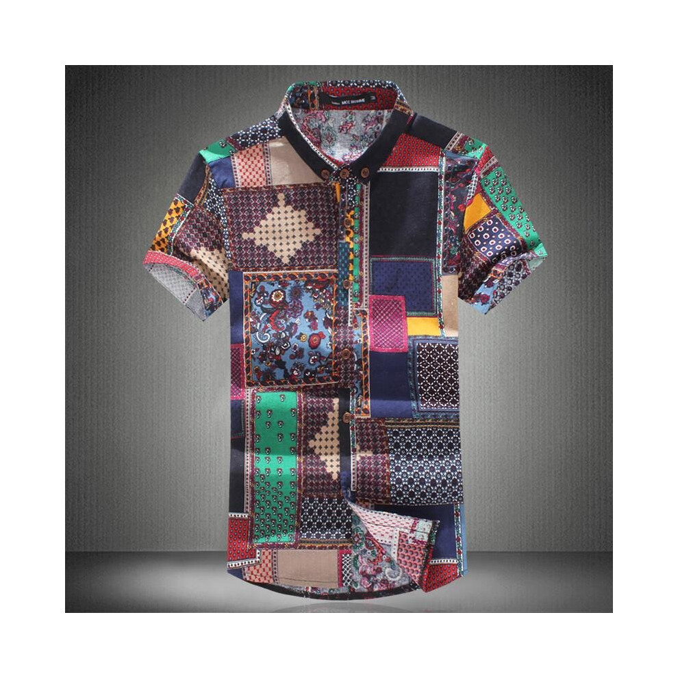 2017 men summer Hawaii Beach shirts men short sleeve shirt slim fit chemise homme men dress blouse plus large size M-3XL MQ280-image-OPC-P52PD7B-NEW