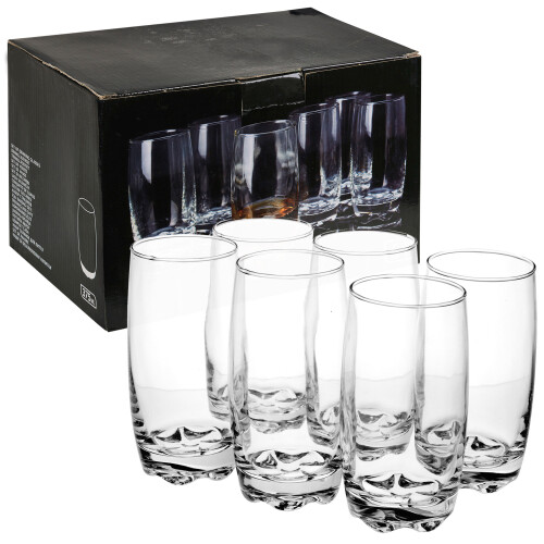 6 PCS 375ml Drinking Glasses Cups Set with Thick Bases on OnBuy