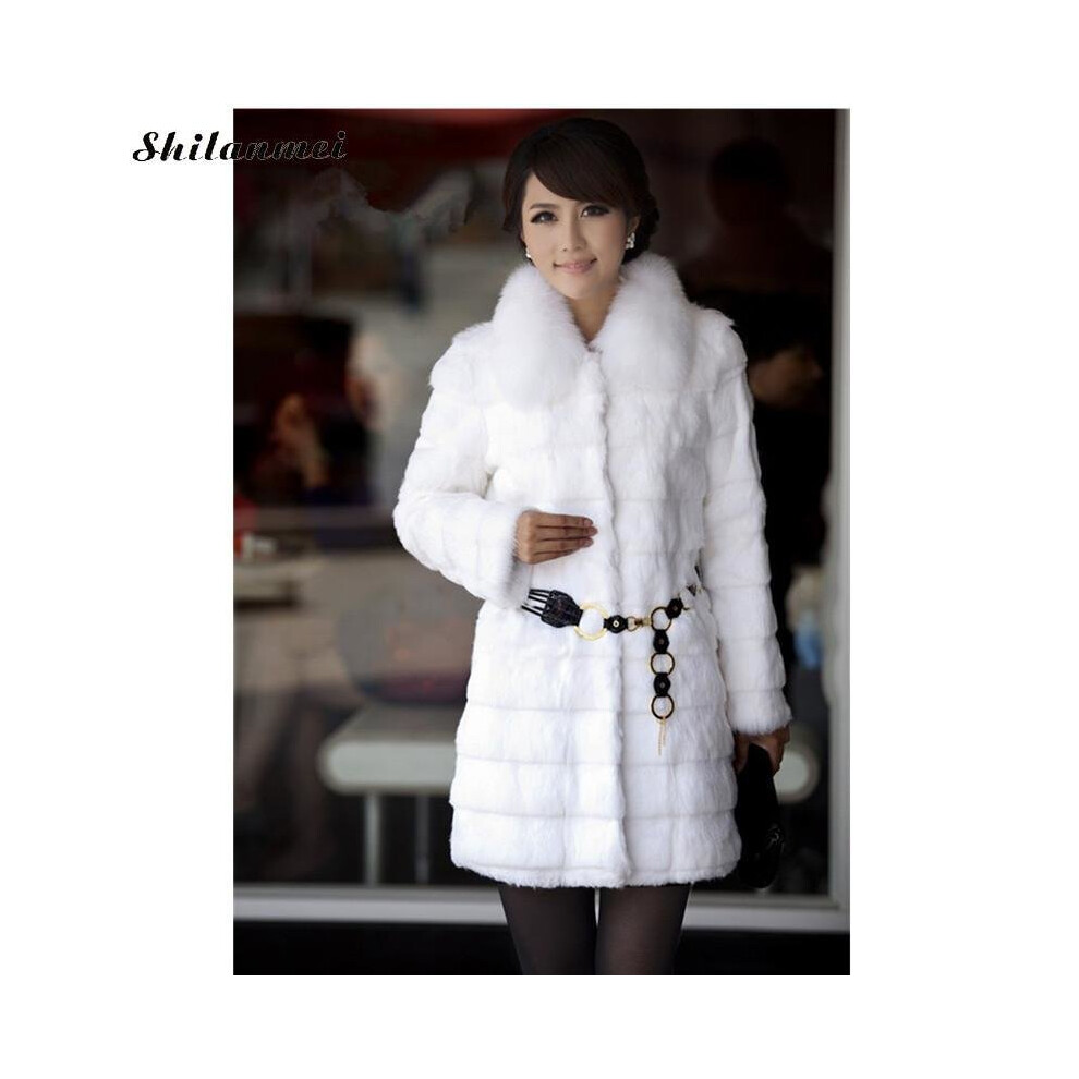 Faux Fur Coat Long Plus Size Fur Ostrich Coat Belt for Women Sheepskin 2017 HOT Women\'s Winter Warm Fashion Outerwear XXL XXXL-image-OPC-P52PF5K-NEW