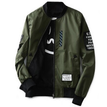 New 2017 Bomber Jacket Mens Pilot With Patches Green Both Side Wear Thin Pilot Bomber Jacket Men Wind Breaker Jacket