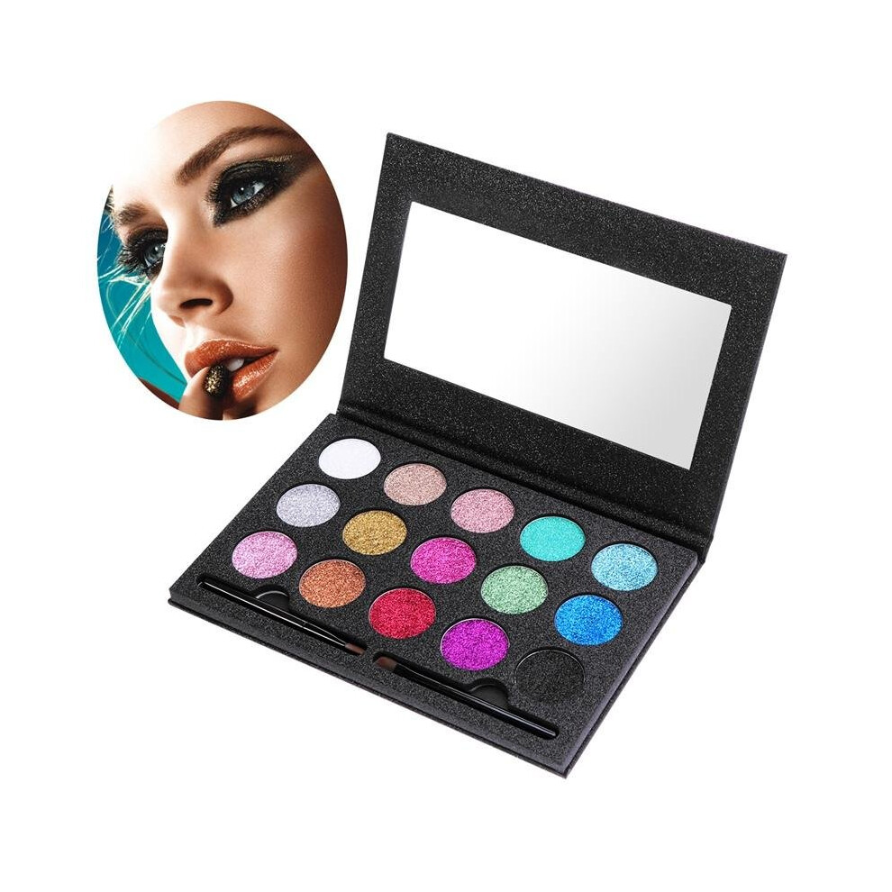 ETEREAUTY 15 Colors Eyeshadow Palette Cosmetic Makeup Shimmer Glitter Powder Kits