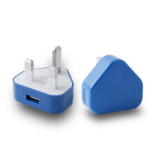 (Blue) Ameego UK USB Adapter Plug | UK USB Wall Charger